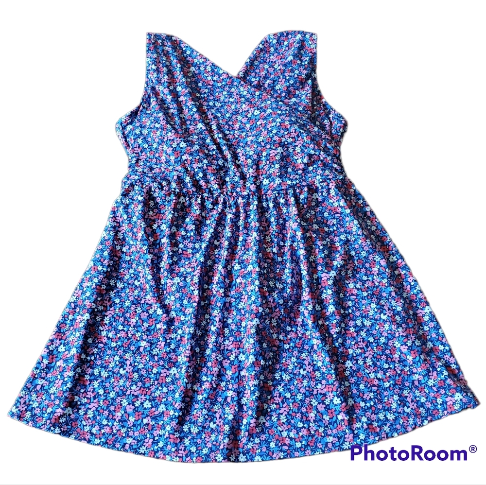 Draper James Lands' End V-Neck Floral Swimsuit/Swimdress Plus Size 20W
